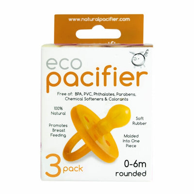 ecoPacifier Natural Rubber Dummy - Rounded 3 Pack - Apex Health