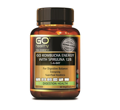 GO Kombucha Energy with Spirulina 12B - Apex Health