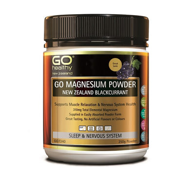 GO Magnesium Powder - New Zealand Blackcurrant - Apex Health